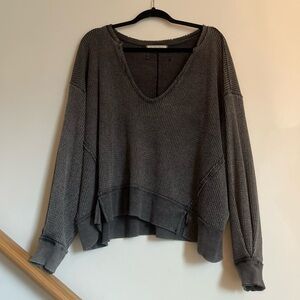 Free People Grey Charcoal Tunic Sweater